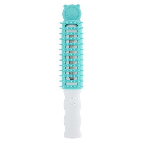 Dog Cat Brushes Comb Groom Massagers Massagers slicker brush self- cleaning slicker brush Massager Pets Hair AAA Battery Col.GREEN