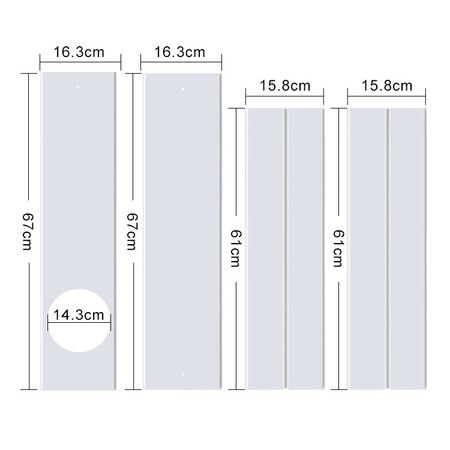 67-220cm Air Conditioner Sliding Door AC Vent Kit, Universal Adjustable PVC Balcony Seal Kit Plates  5.1" and 5.9" Diameter Portable AC Exhaust Hose