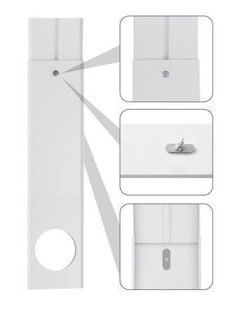 67-220cm Air Conditioner Sliding Door AC Vent Kit, Universal Adjustable PVC Balcony Seal Kit Plates  5.1" and 5.9" Diameter Portable AC Exhaust Hose