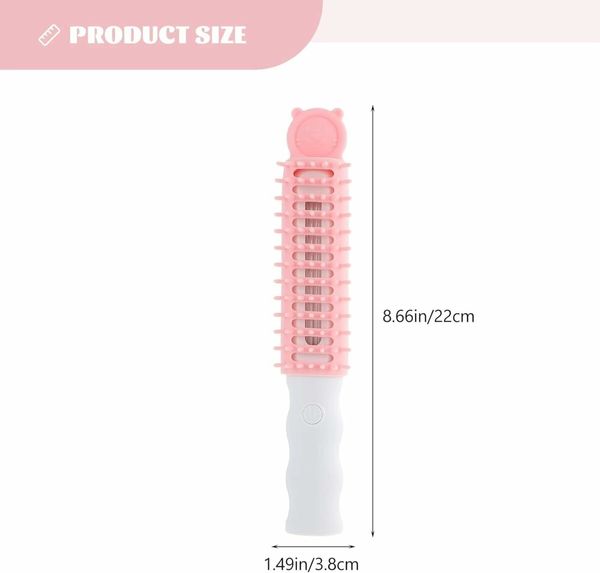 Dog Cat Brushes Comb Groom Massagers Massagers slicker brush self- cleaning slicker brush Massager Pets Hair AAA Battery Col.PINK