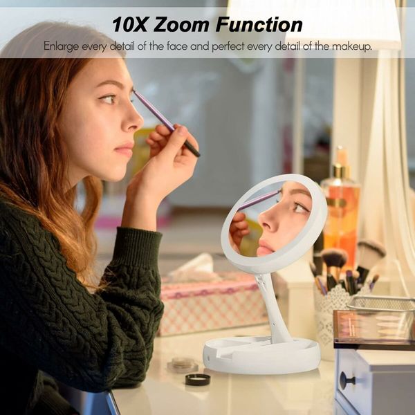 Makeup Mirror Vanity Mirror Table Mirror Magnifying Mirror 10x For Table USB Rechargeable Vanity Mirror