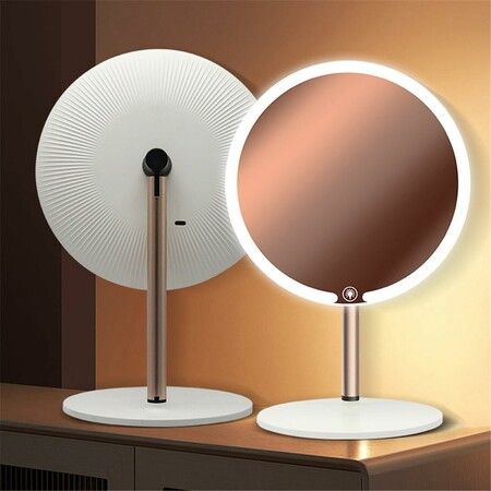 Rechargeable Travel Makeup Mirror with LED Light, 3 Color Lighting Travel Mirror