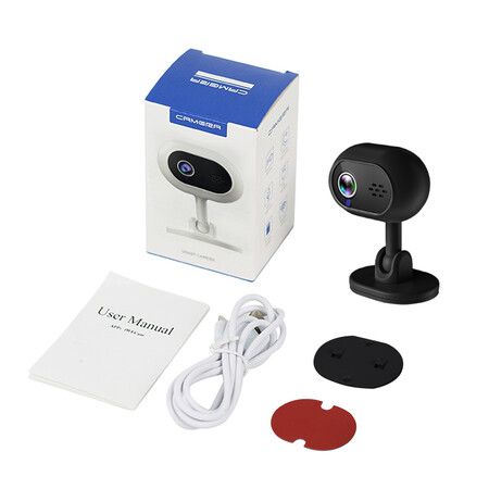 1080P Baby Monitor Mini WiFi IP Camera Indoor Wireless Security Surveillance Camera 2MP With Two-Way Audio Night Vision Motion Detection Color Black