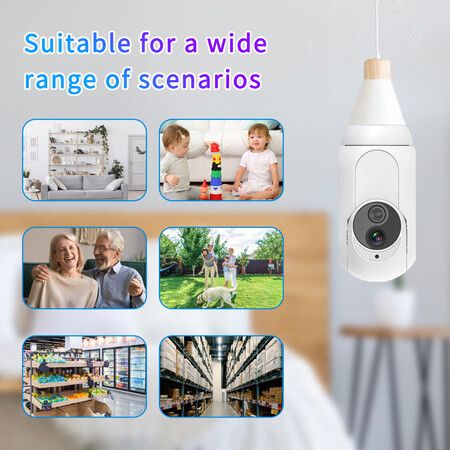 1080P Baby Monitor Camera Surveillance Colorful Night Vision Intercom Babysitter Security Version 360 Degree Full Color HD Pet Safety and Protection