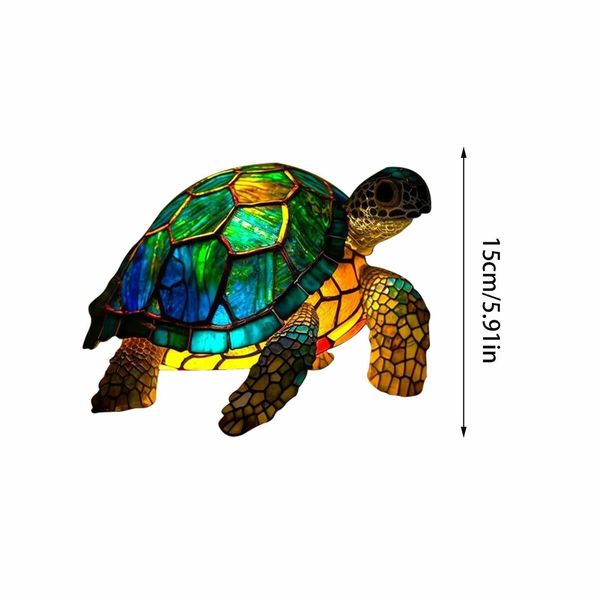 Resin Animals Table Lamp Retro LED Ambient Night Light Nightstand Aesthetic Bedside Lamps Night Stand Lamp  Lighting Home (Sea Turtle)