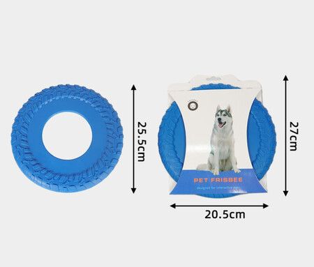 2 PCS Red Dog Rubber Tire Flyer Dog Toy, Flying Disc, Lightweight, Durable, Floats in Water, Great for Beach and Pool,25.5cm Diameter，Bone pattern