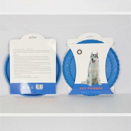 2 PCS Blue Dog Rubber Tire Flyer Dog Toy, Flying Disc, Lightweight, Durable, Floats in Water, Great for Beach and Pool,25.5cm Diameter，Bone pattern