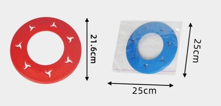 2 PCS Blue Dog Rubber Tire Flyer Dog Toy, Flying Disc, Lightweight, Durable, Floats in Water, Great for Beach and Pool,21.6cm Diameter，Darts pattern