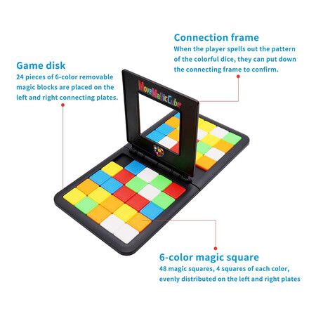 Magic Block Game Cube Puzzle Game Race Board Game Fast Speed Match Game for Kid Age 6+ and Adult