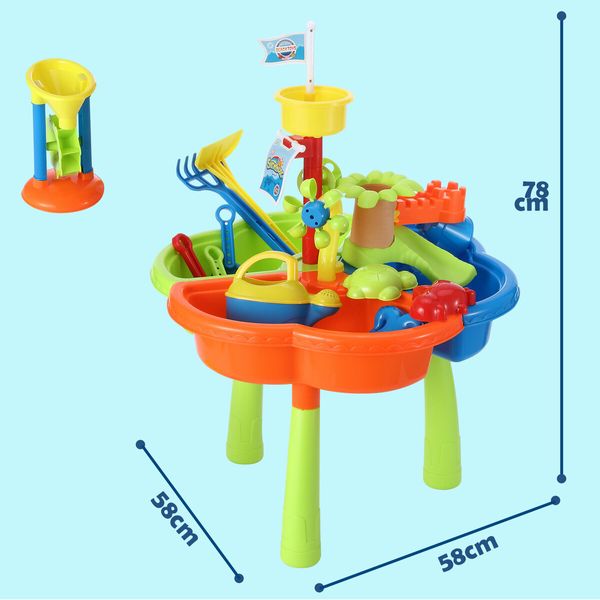 3 In 1 Water Play Table Sandpit Toys Kid Beach Swimming Pool Outdoor Backyard Activity Pretend Set