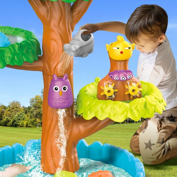 Tree Water Table Sand Play Toy Set Educational Beach Preschool Activity Summer Outdoor Backyard for Kids