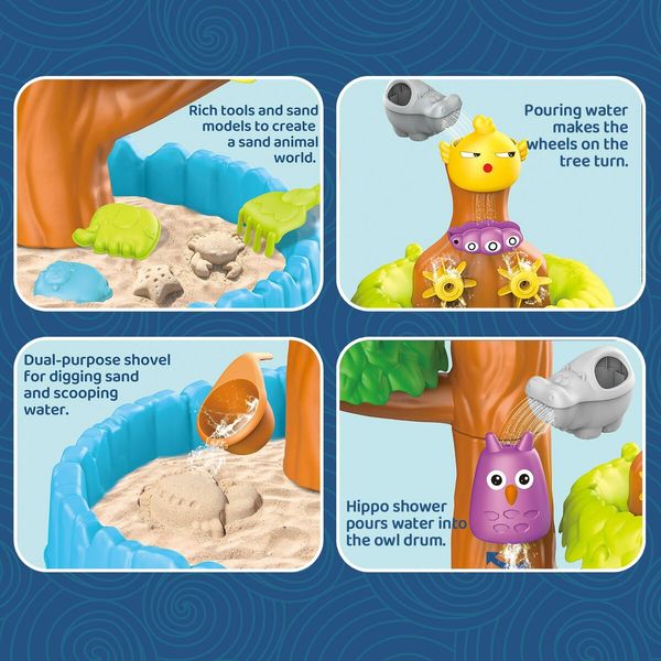 Tree Water Table Sand Play Toy Set Educational Beach Preschool Activity Summer Outdoor Backyard for Kids