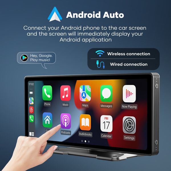 10.26 Inch Portable Car Stereo Radio Apple Carplay Android Auto MP5 Player Bluetooth Head Unit Audio System Touchscreen with Camera