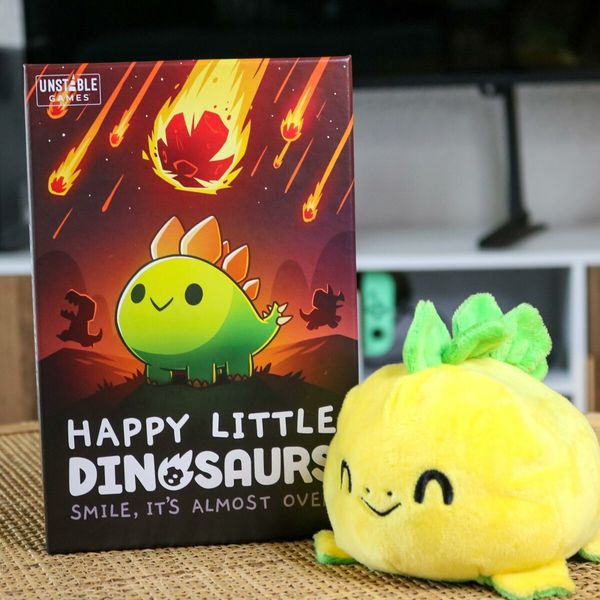 Happy Little Dinosaurs Base Game Cute card game for kids, teens adults Dodge lifes disasters and survive the apocalypse! 2-4 players ages 8+ Great for game night