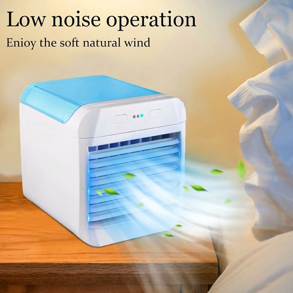 Portable Air Cooling Fan, Evaporative Air Cooler Instant Cool and Humidify with 3 Speeds No Noise Small Fan Bladeless Fan for Room Office