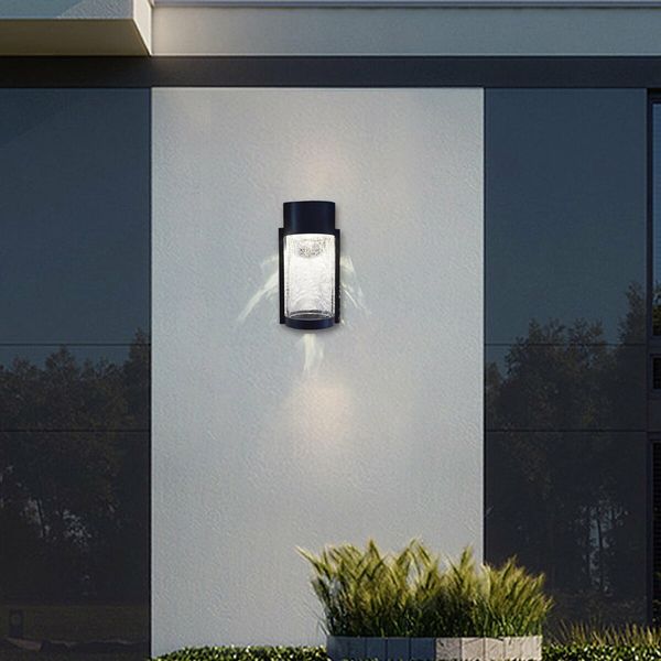 Outdoor Security Decorative Solar Outdoor Lights - Crackle Glass Patio and Fence Wall Lights White Light