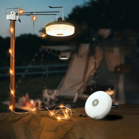 String Lights for Camping,Waterproof Indoor String Lights with Magnetic Suction,2000mah Battery Operated Rechargeable String Camping Light,Wedding Party Light