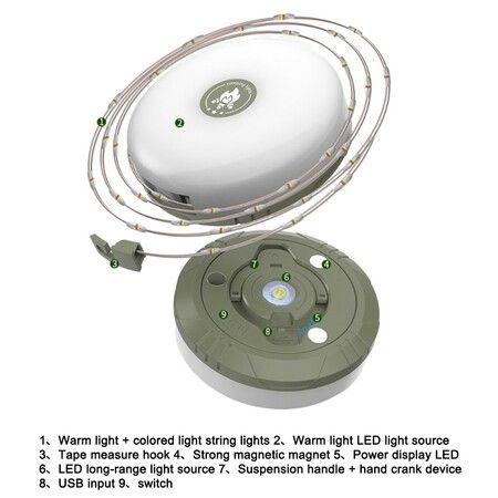 String Lights for Camping,Waterproof Indoor String Lights with Magnetic Suction,2000mah Battery Operated Rechargeable String Camping Light,Wedding Party Light