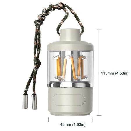 LED Hanging Camping Lights 1800Mah Battery Portable Tent Lights 4 Dimmable Light Modes Type C USB Charging Outdoor Camping Lantern