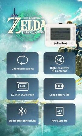 Amiibo pixl NFC Emulator for Switch  Bluetooth unlimited writing Zelda Supports NS/WIIU/3DS Amiibo data writing.