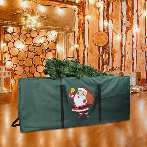 Christmas Tree Storage Bag Organizer for Party Accessories, Green Santa 122 x 38 x 51cm