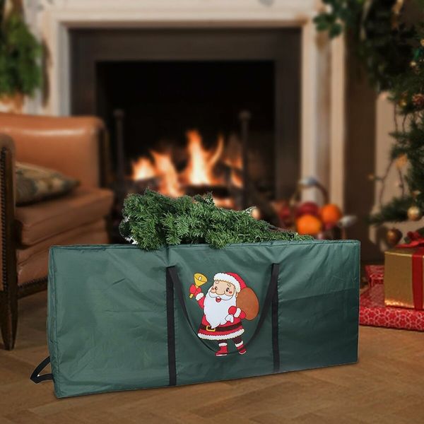 Christmas Tree Storage Bag Organizer for Party Accessories, Green Santa 122 x 38 x 51cm