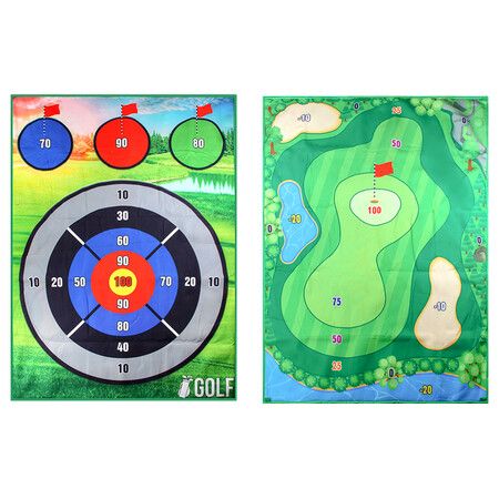 Golf Chipping Game with Sticky Balls fun Game Mat Indoor OutdoorGolf Game Set for Children Over 3 Years Old and Adults Golf Clubs