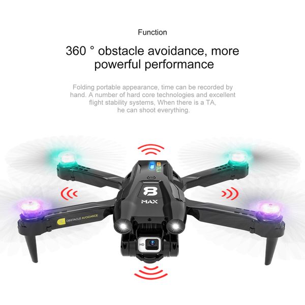 720p Dual cameras Optical Flows Obstacle Avoidance HD Drone-Camera Altitude Hold Quadcopters Camera Gifts for Kids Adults