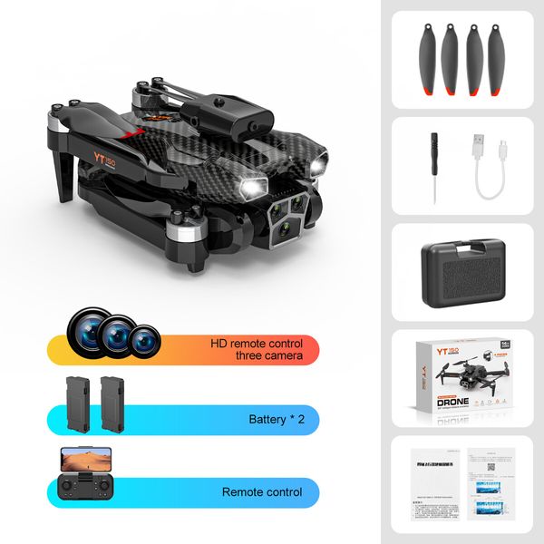 4K HD  Triple Camera Drone Flyer Optical Flow Positioning Obstacle Avoidance Remote Control Aircraft Four Axis Aircraft