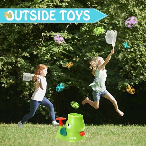 Kids Games Outdoor Toys Elephant Butterfly Catching Game - Stomp Flying Disc Outside Toy Summer Games Backyard Activities Toddler Girl Ages 3+ Birthday Gift (Green)