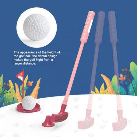 Indoor Play Golf Toys Kids Golf Set Kids Golf Toy Set with Club Balls Flag Practice Holes Indoor/outdoor Sports Gift Color Blue