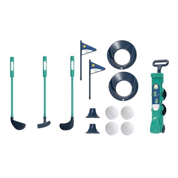 Indoor Play Golf Toys Kids Golf Set Kids Golf Toy Set with Club Balls Flag Practice Holes Indoor/outdoor Sports Gift Color Blue