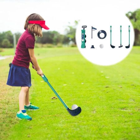 Indoor Play Golf Toys Kids Golf Set Kids Golf Toy Set with Club Balls Flag Practice Holes Indoor/outdoor Sports Gift Color Blue