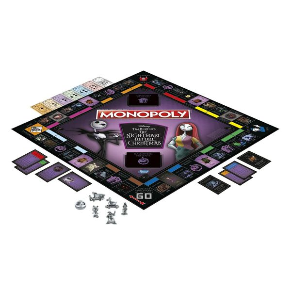 Gaming Monopoly: Disney Tim Burton's The Nightmare Before Christmas Edition Board Game, Fun Family Game for Kids Ages 8 and Up