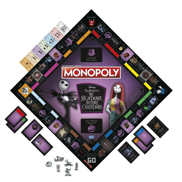 Gaming Monopoly: Disney Tim Burton's The Nightmare Before Christmas Edition Board Game, Fun Family Game for Kids Ages 8 and Up