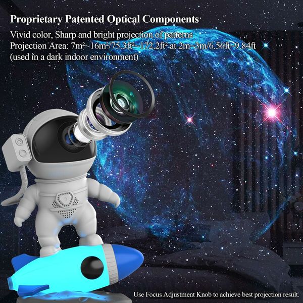 Rocket Astronaut Projector,Planetarium Projector Space & Galaxy Projector with 13 Film Discs Star Projector Night Lightfor Kids Teen Girls