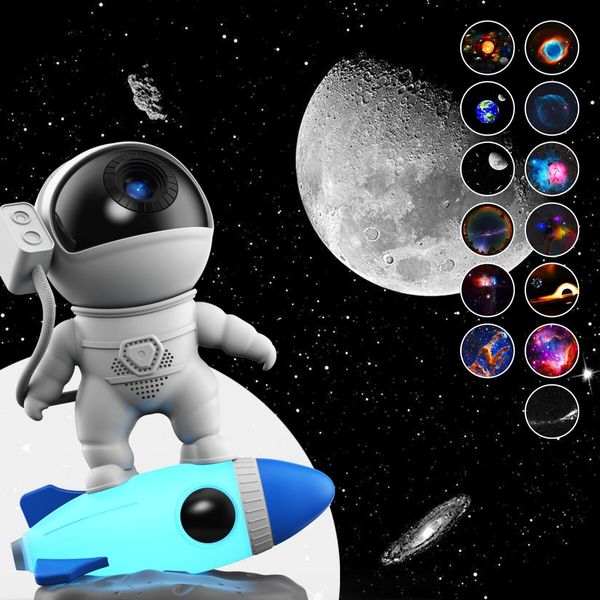 Rocket Astronaut Projector,Planetarium Projector Space & Galaxy Projector with 13 Film Discs Star Projector Night Lightfor Kids Teen Girls