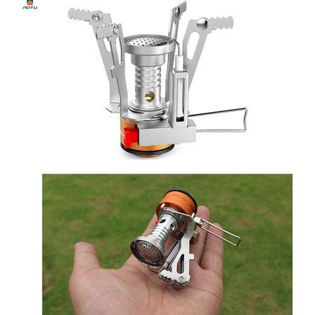 Portable Camping Stoves Backpacking Stove with Piezo Ignition Stable Support Wind-Resistance Camp Stove for Outdoor Camping Hiking Cooking