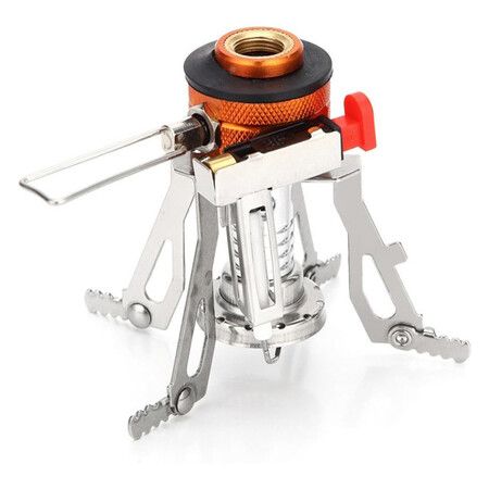 Portable Camping Stoves Backpacking Stove with Piezo Ignition Stable Support Wind-Resistance Camp Stove for Outdoor Camping Hiking Cooking