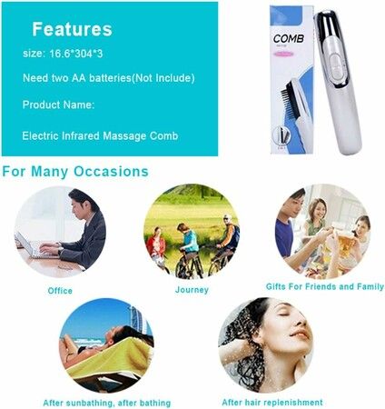 Electric Infrared Massage Comb, Electric Hair Growth Massage Brush, body Massager Daily Home Use