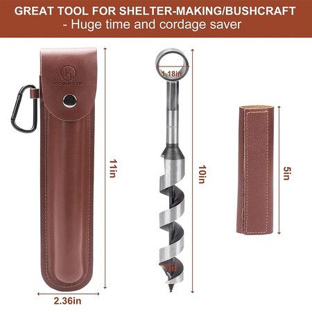 Bushcraft Gear, Hand Auger Wrench for Easy Wood Drilling, Settlers Wrench and Bushcraft Tools Perfect for Camping and Woodworking