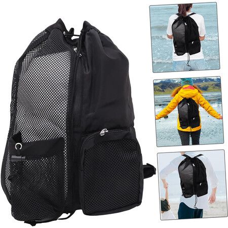 Big Mesh Mummy Backpack For Wet Swimming, Gym, and Workout Gear