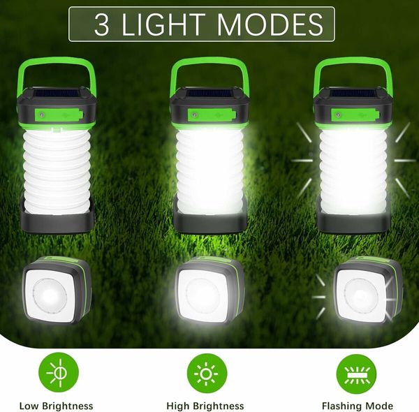 LED Camping Lamp Foldable Solar Camping Lantern Camping Light for Camping, Hiking, Emergency