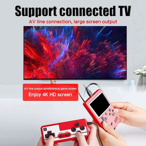 Red 2 Players -Handheld Retro Video Game Console,400 Handheld Classic Games, 3 inch LCD Screen and Additional Controller,Support for Connecting TV