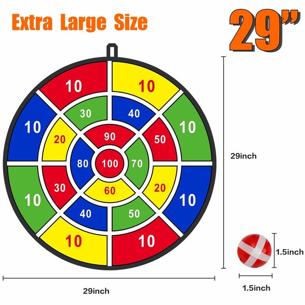 29Inch Large Dart Board for Kids,Kids Dart Board with Sticky Balls,Boys Toys,Indoor/Sport Outdoor Fun Party Play Game Toys,Birthday Gifts for Age3+ Boys Girls