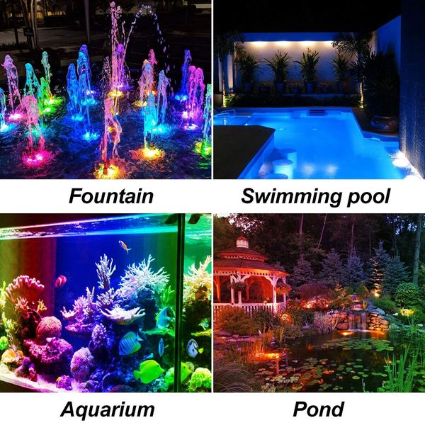 Solar Pond Lights, 3 in 1 RGB Color Changing Underwater Pond Lights, Outdoor Waterproof LED Landscape Spotlights for Fish Tank Garden Yard Pool Pond Fountain Waterfall Decoration(3 Head Lamp)