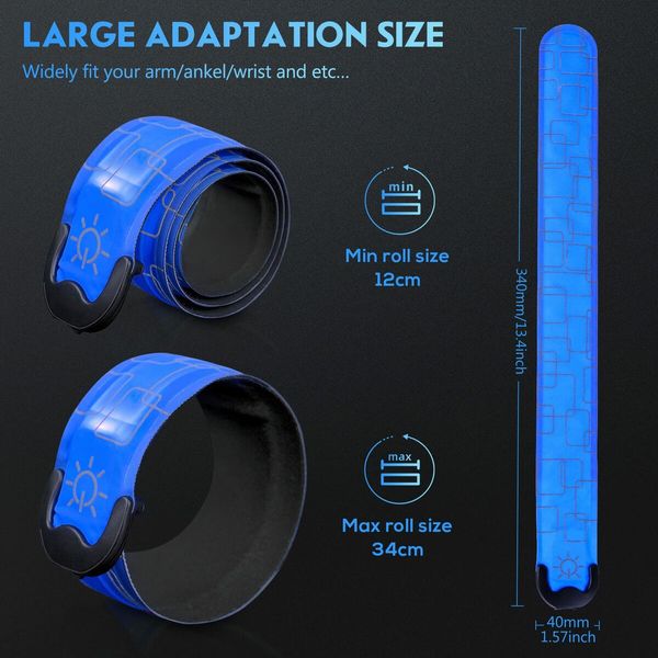 LED Armband Rechargeable for Running Walking at Night,Running Lights for Runners,Running Lights,High Visibility Reflective Running Gear Adjustable Light Up Bands for Men Women Kids (Blue,2 Pack)