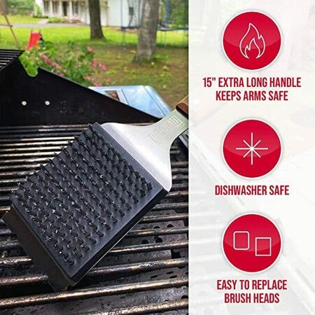 Grill Brush and Scraper for Barbecue, Grill Brush for Outdoor Grill for Any Grill