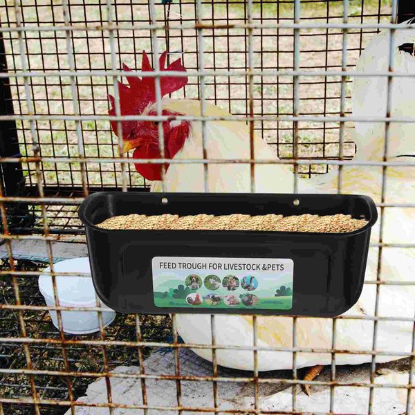 1 Pack Chicken Feeder Box Feed Trough and Waterer Bucket with Clips for Goat Duck Turkey Sheeple Pig Horse Chicken Deer Goose, Goat Feeder Supplies Color Green