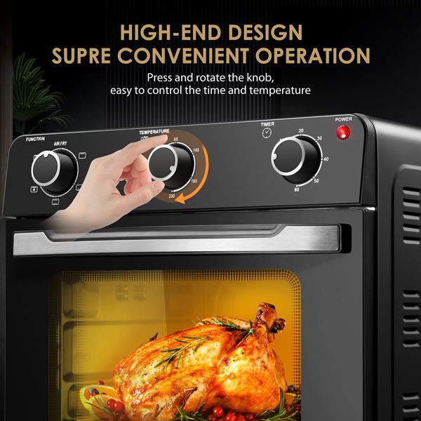 Maxkon Large Air Fryer Oven Big Air Cooker Toaster Electric Oil Free 28L 1600W Dual Cook Function Kitchen Appliance